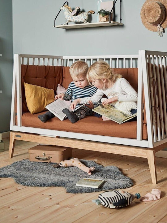 Leander Luna Baby Crib White Oak with Mattress