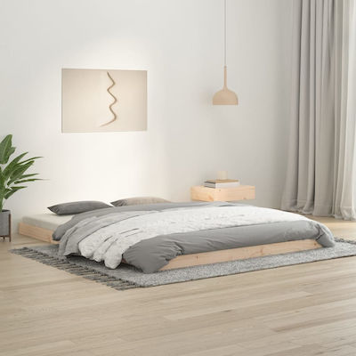 Bed Base Double made of Wood Natural 150x200cm.