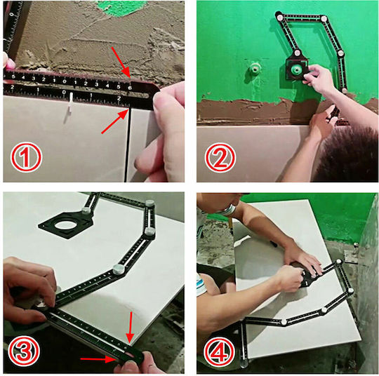 000.230.8095 Aluminum Folding Ruler Angled