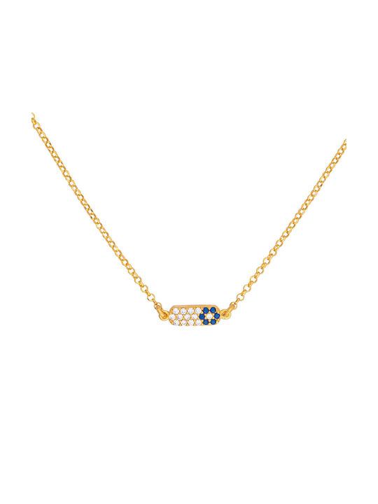 Excite-Fashion Halskette Auge aus Vergoldet Silber mit Zirkonia