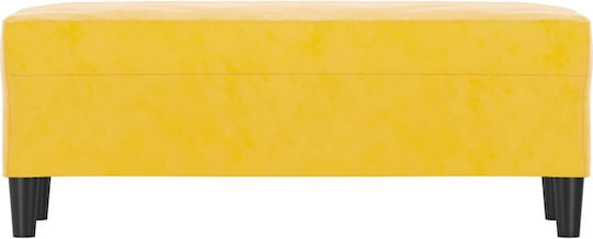 Hocker Bankhocker Gepolstert mit Samt Gelb 100x35x41cm