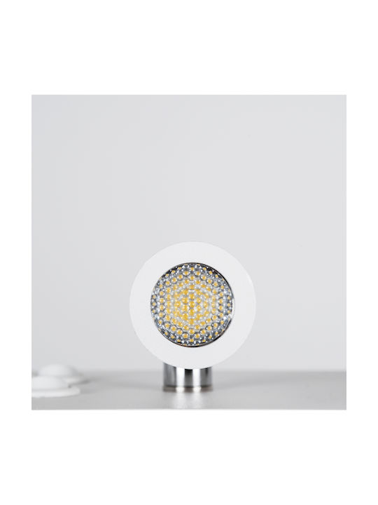 GloboStar Paladin Μονό Σποτ με Ενσωματωμένο LED και Φυσικό Φως σε Λευκό Χρώμα