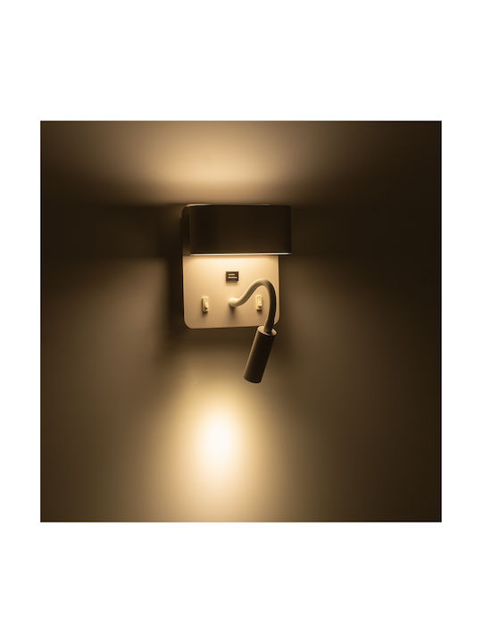 GloboStar Ibis Modern Wall Lamp with Integrated LED and Natural White Light in White Color Width 10cm