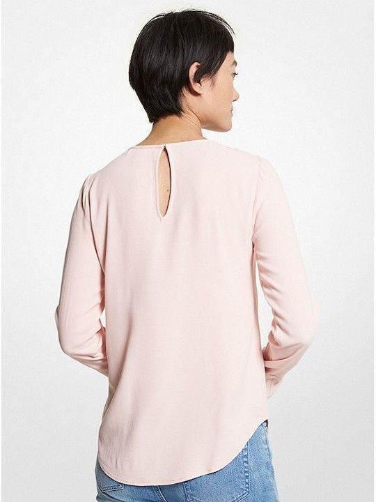 Michael Kors Women's Blouse Long Sleeve Pink