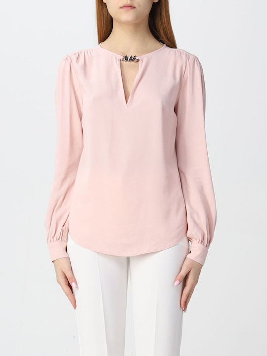 Damen Bluse Langärmelig Rosa