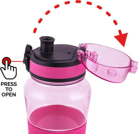 AlpinPro Kids Water Bottle Unicorn Plastic with Straw Non Spill Pink 350ml