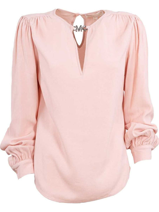 Damen Bluse Langärmelig Rosa