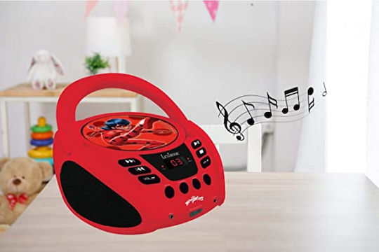Lexibook Miraculous Ladybug Преносима Аудиосистема с Bluetooth CD Червен