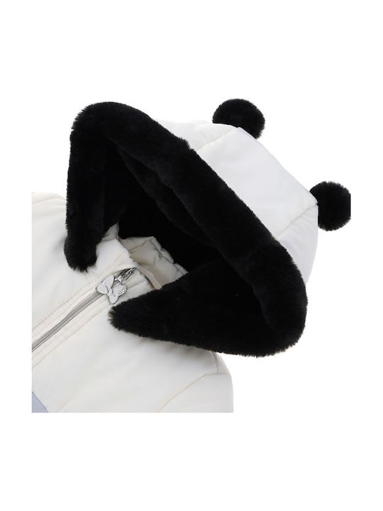 Kids' Parka Short with Hood White