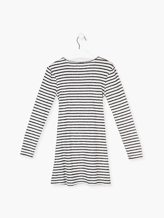 Losan Kids Dress Striped Long Sleeve Gray