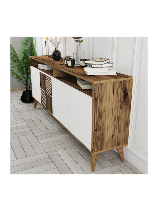 Wooden Sideboard Walnut White 180x35x78.6cm