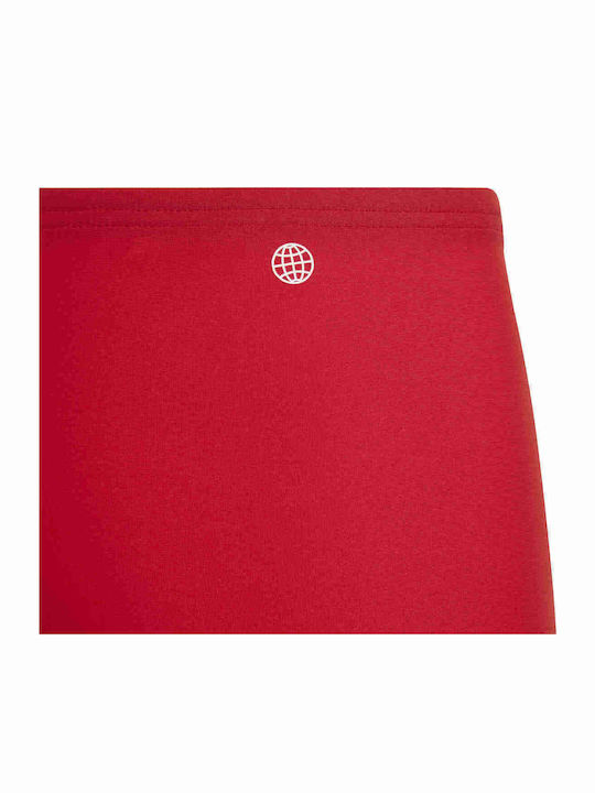 adidas 3 Bar Logo Kids Swimwear Swim Shorts Red