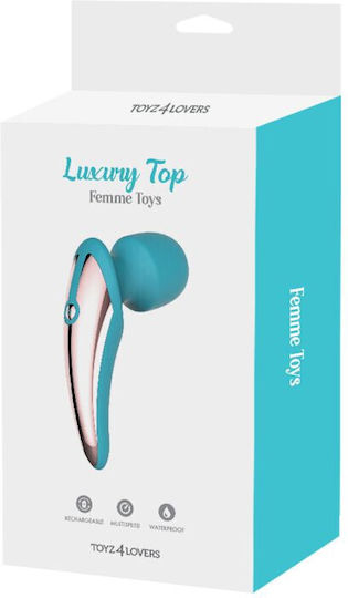 Toyz4lovers Luxury Top Vibrator Massage 15cm Turquoise Silver