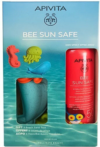 Apivita Bee Sun Safe Waterproof Kids Sunscreen Spray for Face & Body SPF50 200ml with 3 Beach Sand Games