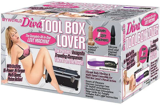 Eros Diva Sex Machine Tool Box Μηχανή Σεξ σε Μαύρο Χρώμα 4τμχ