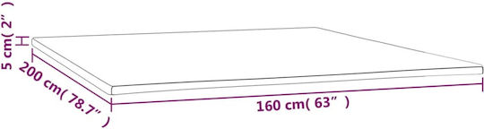 vidaXL Mattress Topper Super Double Foam with Removable Cover 160x200x5cm