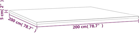 vidaXL Mattress Topper King Size Foam with Removable Cover 200x200x5cm