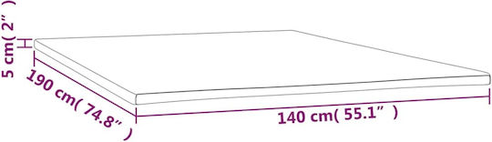 vidaXL Mattress Topper Double Foam with Removable Cover 140x190x5cm