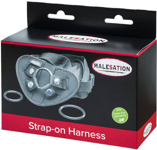 Malesation Harness με Dildo σε Μαύρο Χρώμα