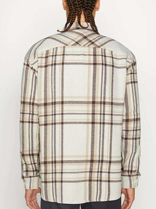 Jack & Jones Men's Shirt Long Sleeve Checked Seal Brown