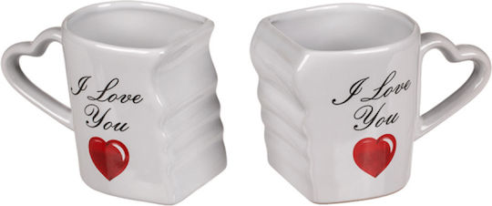 ArteLibre I Love You Mug Ceramic White 2pcs