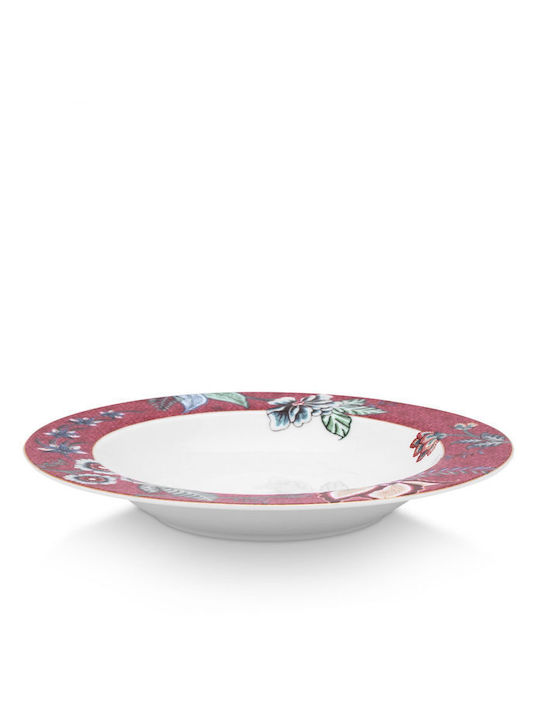 PiP Studio Flower Festival Plate Desert made of Porcelain Pink with Diameter 21.5cm