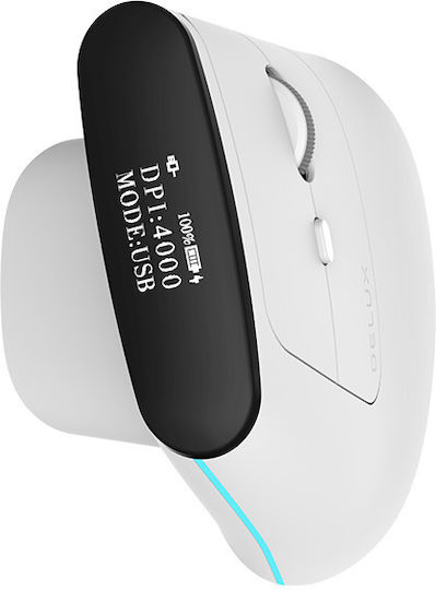 Delux MV6 Безжичен Ергономичен Bluetooth Мишка Бял