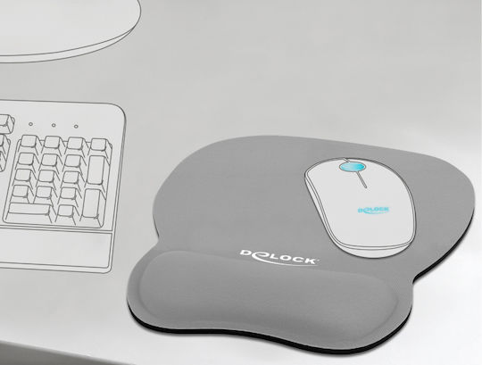 DeLock 12698 Mouse Pad (245mm) με Στήριξη Καρπού Γκρι