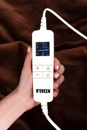 N'Oveen NOVEEN Ημίδιπλη Ηλεκτρική Κουβέρτα Καφέ 160W 130x180εκ.