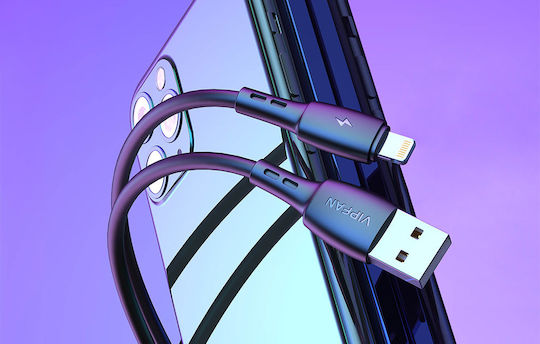 Vipfan Vipfan Racing X05 USB to Lightning Cable Μαύρο 1m
