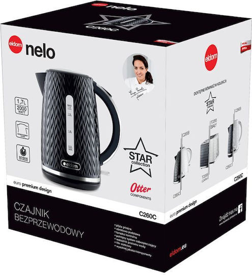 Eldom Kettle 1.7lt 2000W Black