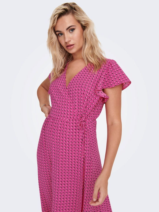 Summer Midi Wrap Dress Very Berry