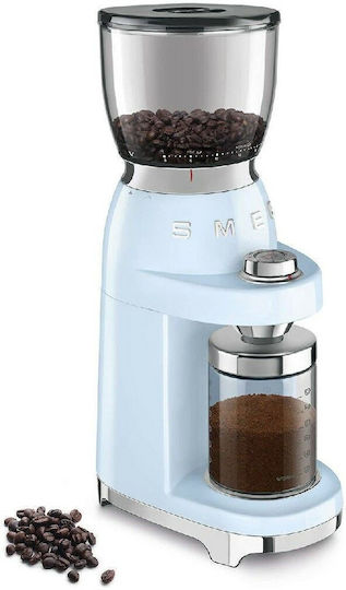 Smeg Ηλεκτρικός Μύλος Καφέ 150W με Χωρητικότητα 350gr και 30 Επίπεδα Άλεσης Μπλε