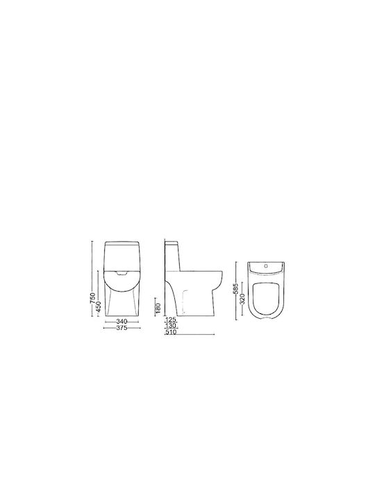 Status Design Novo Open Λεκάνη ΑΜΕΑ με Καζανάκι Λευκή