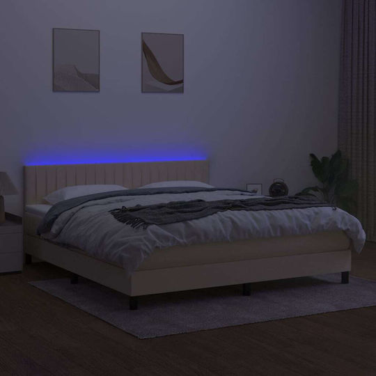 Bett Übergröße Mit Stoff bezogen Blue mit Latten & Matratze 160x200cm