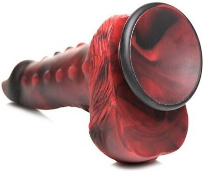 XR Creature Cocks Lava Demon Дилдо с тестиси Червен