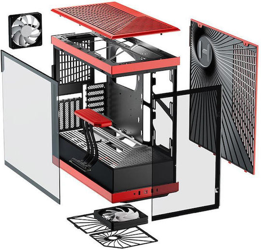 HYTE Y40 Gaming Midi Tower Κουτί Υπολογιστή με Πλαϊνό Παράθυρο Κόκκινο