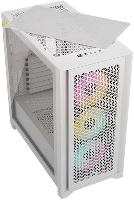 Corsair 4000D RGB Airflow Gaming Midi Tower Computer Case with Window Panel White