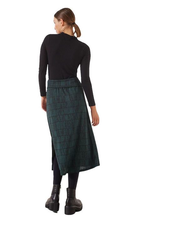 Namaste High Waist Midi Skirt in Green color