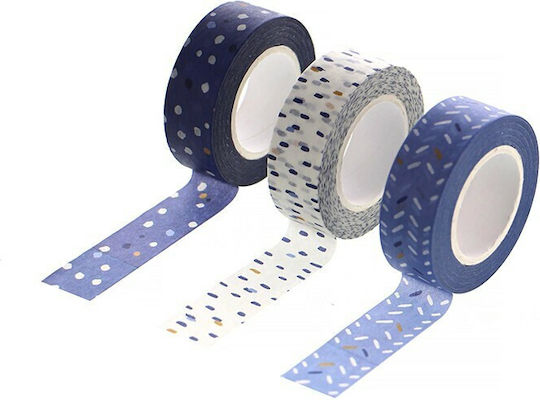 Filofax Banda Adezivă Decorativă Washi Indigo 3 Bucăți Washi Tape
