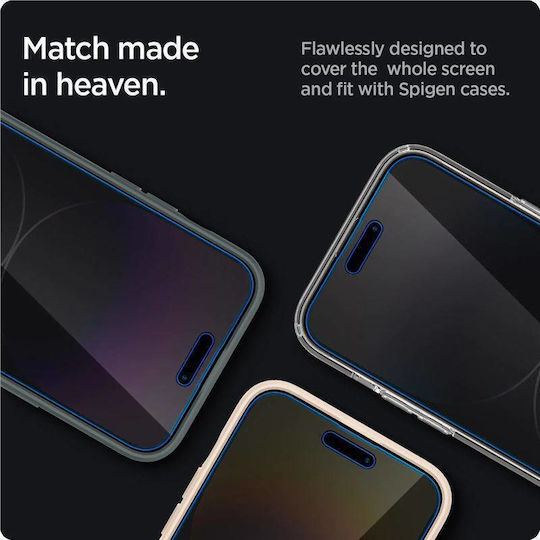 Spigen EZ FIT GLAS.tR Privacy Full Face Tempered Glass 2τμχ (iPhone 14 Pro)