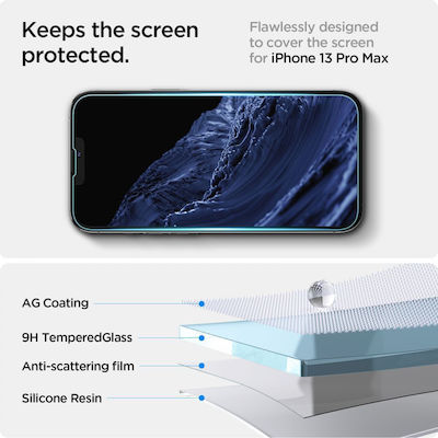 Spigen EZ FIT GLAS.tR Защита на Лични Данни Закалено стъкло за цялото лице 2бр (iPhone 14 Pro - iPhone 14 Про) AGL05215