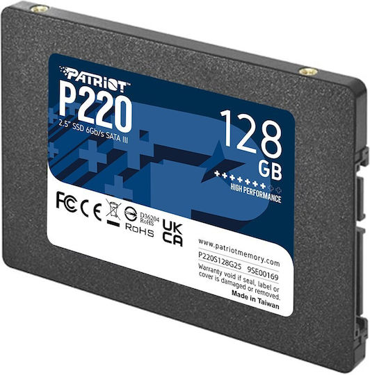 Patriot P220 SSD 128GB τύπου 2.5'' με σύνδεση SATA III P220S128G25
