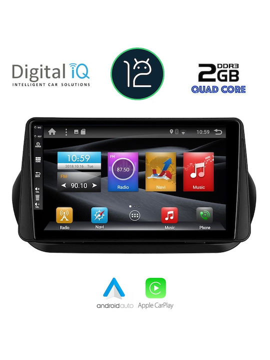 Digital IQ Автомобилна Аудио Система (Блутут/USB/AUX/WiFi/GPS/Apple-Carplay/Android-Auto/CD) с Тъчскрийн 9"