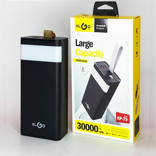 KLGO KP-79 Power Bank 30000mAh με 2 Θύρες USB-A Μαύρο