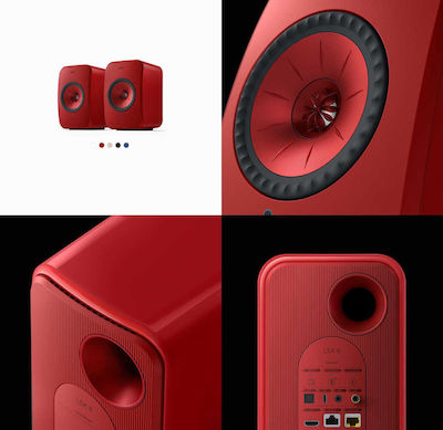 Kef LSX II Αυτοενισχυόμενα Ηχεία 2 Δρόμων με Bluetooth 70W (Ζεύγος) Lava Red