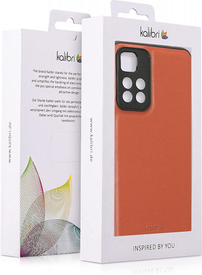 Kalibri Задна корица Кожа / Силикон Оранжев (Redmi Note 11 Pro+ 5G)
