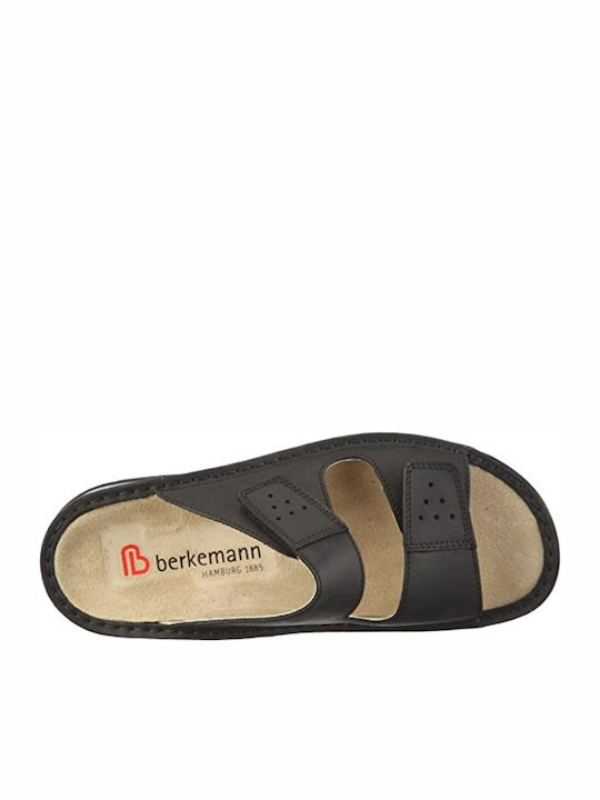 Luis Leather Women's Flat Sandals Anatomic in Black Color