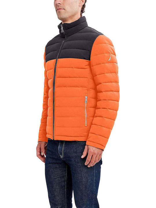 Зимно Мъжко Puffer Двустранно Оранжево Якето
