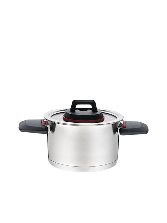 Maestro Pots Set of Stainless Steel with No Coating Silver 6pcs
